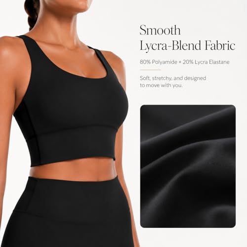 Image of Sunzel Sunzfly Sports Bra for Women, Scoop Neck Crisscross Back Padded Low Impact Bras Tops for Workout Yoga Gym