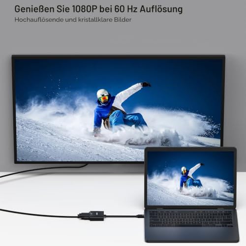 BENFEI Mini DisplayPort auf VGA Adapter, Mini DisplayPort(Thunderbolt kompatibel) auf VGA Adapter für ThinkPad SurfacePro usw.