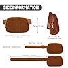 Bauchtasche Damen Gürteltasche Herren Hüfttasche Outdoor Lammwolle Sporttasche mit Verstellbare Träger & Reißverschluss Groß Handytasche für Sport Laufen Reise Fahren Wandern (Braun) #2