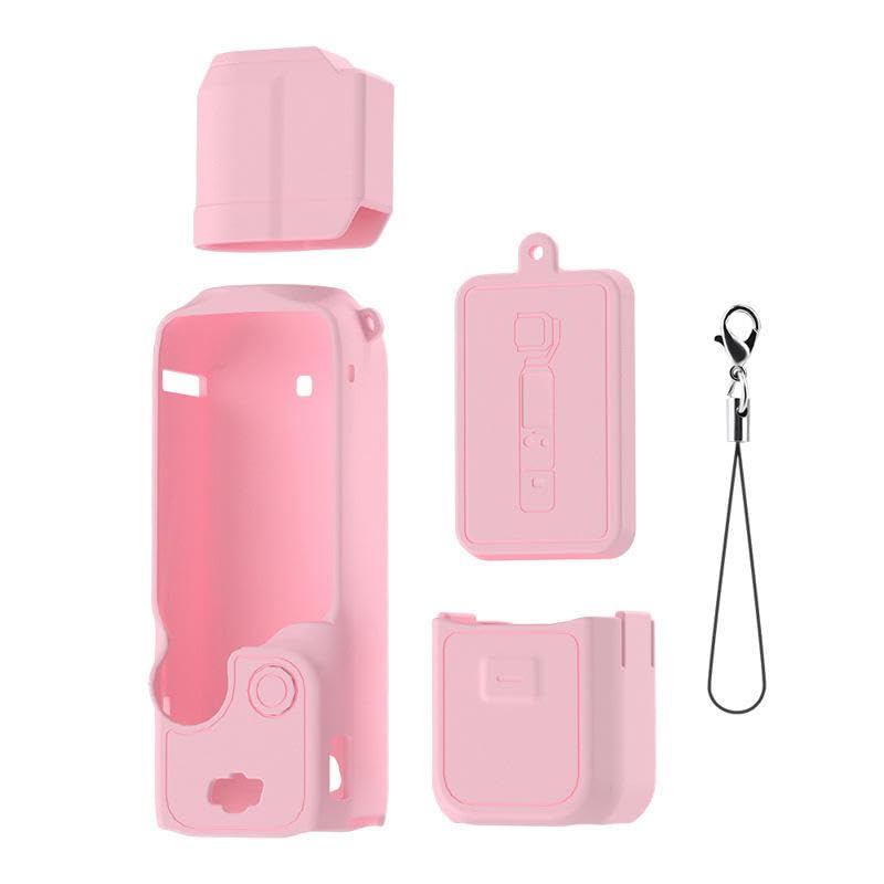 Valente Silicone Protective Cover Compatible with DJI Osmo Pocket 3 | Full Body Soft Case with Lens Cap & Lanyard Protection Kit (Pink)-image-14