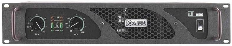 Crest LT1500 Pro Audio Amplifier 1800 Watt Bridged Mono 2-Channel Class D 4 Ohms Back-to-Front Airflow Cooling Balanced XLR Inputs
