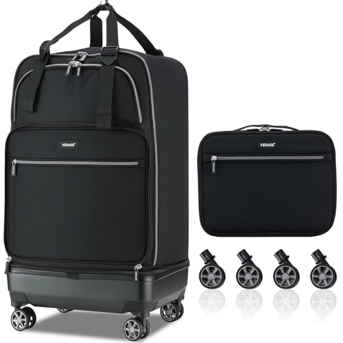 Verage 24-28" Expandable Foldable Rolling Suitcase Black