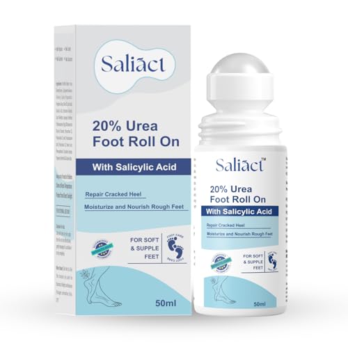 Image of 20% Urea Foot Cream Roll On With Salicylic Acid, Lactic Acid, Olive Oil | Moisturizer for Dry Cracked Feet | Repair and Moisturise Cracked Heels | Hydrates & Nourish Foot Care for Softens Skin | For Women & Men | 50ML (Normal, 50Ml)