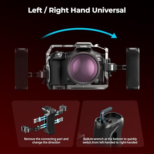 Image of SMALLRIG NATO Side Handle with NATO Rail, H21 HawkLock Quick Release, for Left or Right Hand, 36mm /1.4in Up and Down Adjustable, Ergonomic Handgrip with Built-in Cold Shoe, 1 /4 inch-20 Threaded Holes