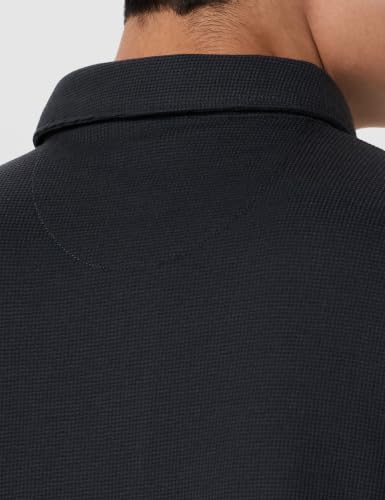 Image of Van Heusen Solid Polo T Shirt for Men | Premium Cotton | Waffle Knit Textured | Regular Fit | Elegant Style | Casual Wear