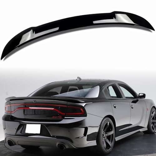 Dodge Charger Spoiler Rear Trunk Spoiler Wing Hellcat Rear Spoiler Compatible with Dodge Charger SRT SXT SE RT 2015-2023 Gloss Black Rear Spoiler