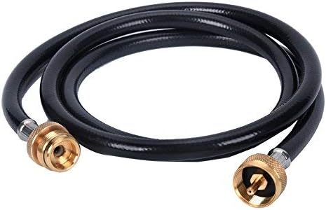 GasSaf 5FT Propane Distribution Tree Extension Hose Assembly with 1" X20 Female Throwaway Thread by 1" X20 Male Throwaway Thread- T and Y Connector