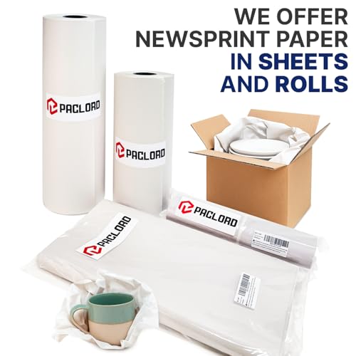 Paclord Newsprint Packing Paper Sheets, 25" x 18", Eco-Friendly, Non-Toxic, American Quality Safe, 140 Sheets - Made in USA Newsprint Paper, Unwaxed, Uncoated - Bulk Pack - Thumbnail 6