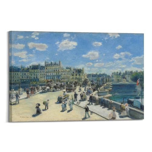 Toile de maitre Renoir Le Pont Neuf reproduction d'art 50x75cm chassis bois