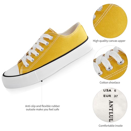 ANTLULU Womens Canvas Shoes Low Top and Lace up Fashion Casual Sneakers Black and White Classic3