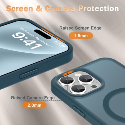 Image of YENAPOON for iPhone 14 Pro Case, Matte Magnetic Phone Cover [with 1 Screen Protector] [Support for MagSafe] [Shockproof Military Grade Protection] Translucent Frosted Back, Lavender Gray