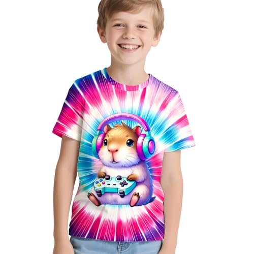 Image of Kids Neon Tie Dye Shirt for Boys Girls Tie-Dye T-Shirt Hippes Tshirt Senior Children Tee Size 6-16 Years Age