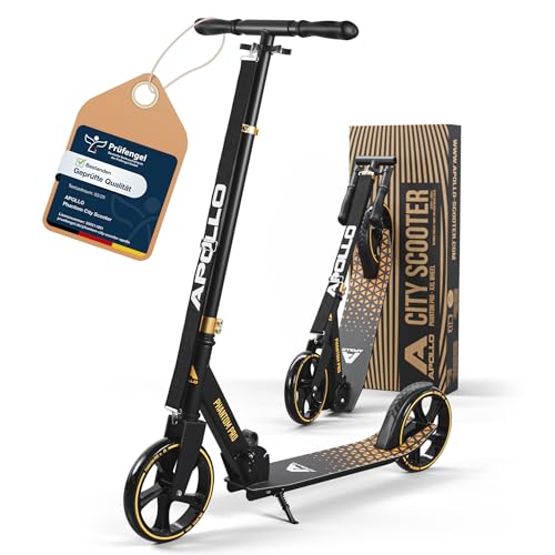 Apollo Phantom Pro City Scooter - XXL-Räder, faltbar, höhenverstellbar, Tretroller für Erwachsene, Kinder und Jugendliche, kompakter City-Roller