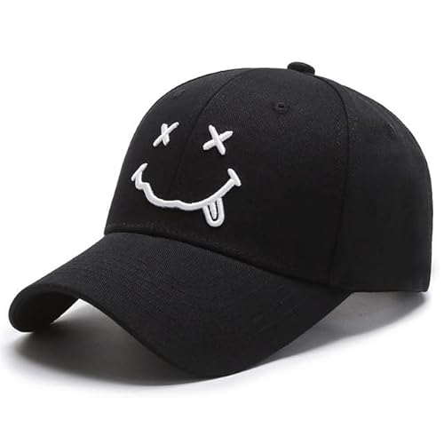 KTTGYRE Gorras de Hombre Smile Baseball Gap Smiling Face Happy Dad Hat Casual Dad Casual Béisbol Capa De Bordado Bordado Snapback Sport Sport-Black,Adjustable