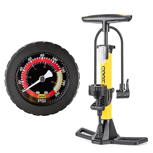 Bike Pump with Pressure Gauge- 160 PSI Bicycle Floor Pump