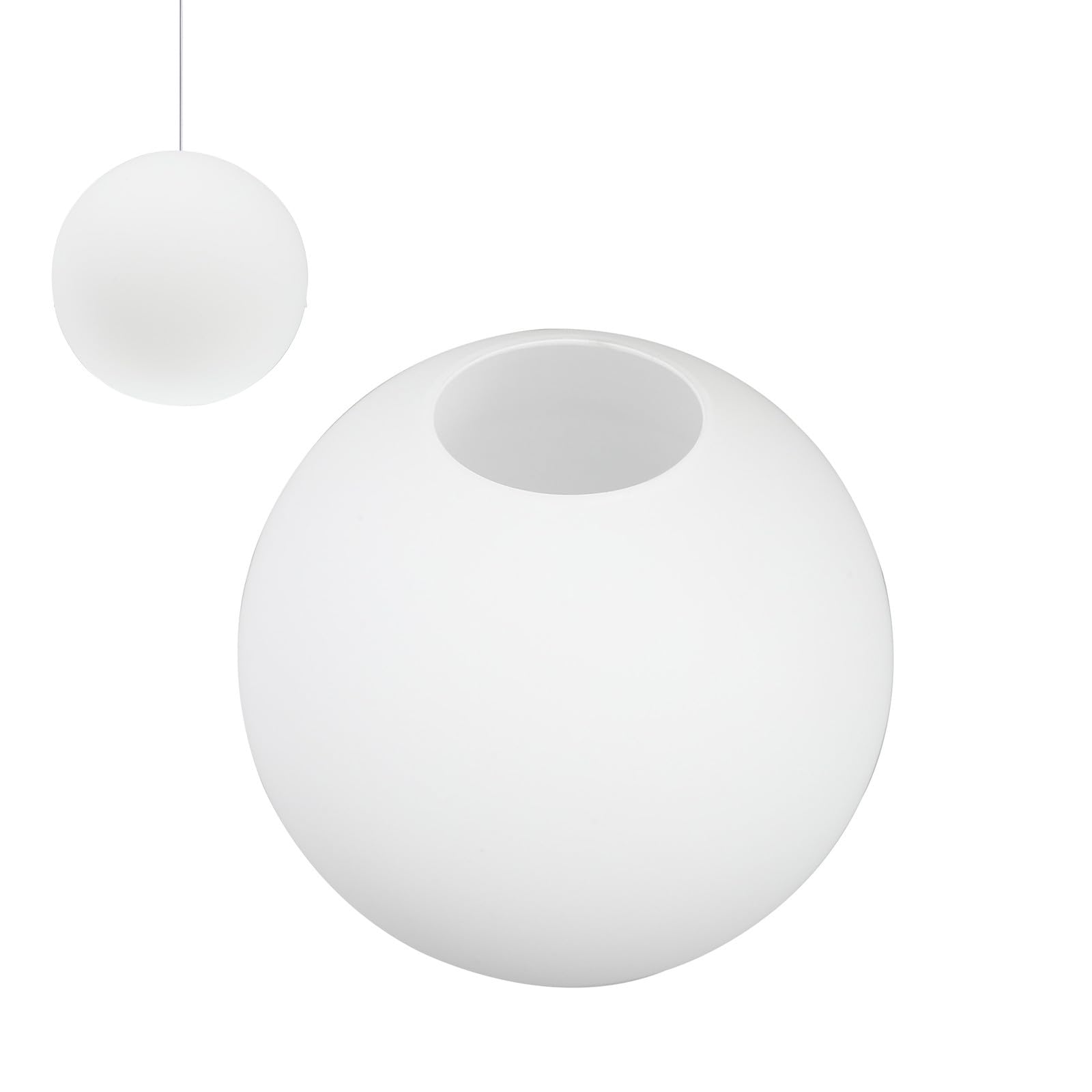 Sewroro Frosted Glass Lampshade Replacement, 6 Inch White Globe Light Cover for Ceiling Fixtures - Decorative Lamp Shade for Living Room, Bedroom, Dining Area, Hole Diameter 2. 5-2. 75 Inch