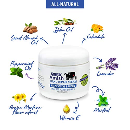Smith Amish Hand Repair Cream 4.5 Oz Jar Plus Organic Peppermint Lip Balm. #TOP5
