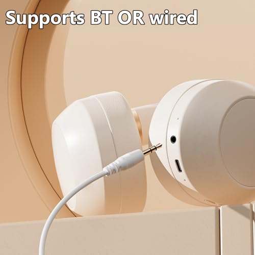 zwxqe Wireless Over Ear Headphones, Stereo Headset, Noise Cancelling Foldable Headphones, Audio Gear for Home Cellphone PC Playing Office Travel Study Walking Indoor Outdoor – Image 5