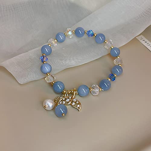 Bracelet perles d'eau douce et pierre oeil de chat pour sublimer votre style mode