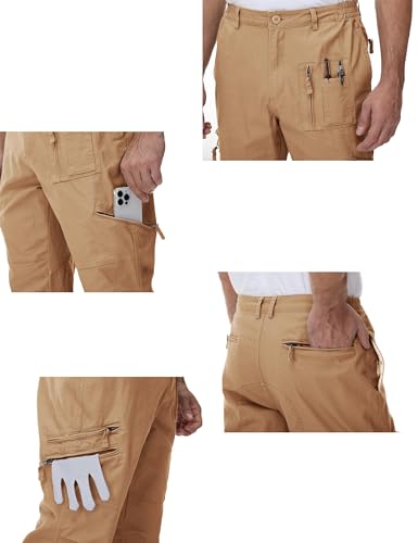 Foto von MAGCOMSEN Cargo Hosen Herren Militar Hose Army Ranger Hosen Outdoorhose mit Seitentaschen Jagdbekleidung Baumwoll Wanderhose Braun, 34