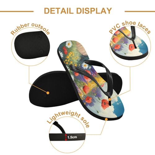 STAYTOP Floral Pattern Flip Flops Sandals of Men's & Women's,Sandals Beach Slippers Shower Slides2