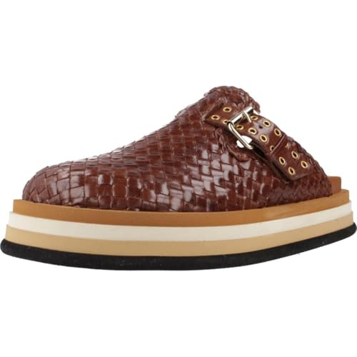 Pons quintana Caiman Marron en cuir tressé luxe