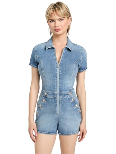 GUESS Womens Eco Janae Romper, Cali Blues, Large