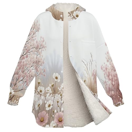 Prairie de fleurs sauvages veste peluche chaude contre les frissons
