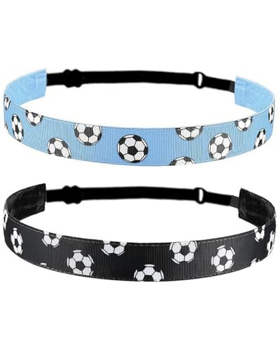 AORHOFJ 2 Piezas Atléticos Diademas, Ajustable Elástico Antideslizante Diadema,Fútbol Diadema Deportes,Diadema Deportiva Elástica para Niños Mujeres Hombres para Trotar Correr Fútbol Baloncesto Yoga
