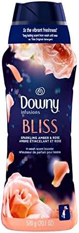 Downy Infusions Laundry Scent Booster Beads for Washer, Bliss, Sparkling Amber & Rose, 20.1 Oz
