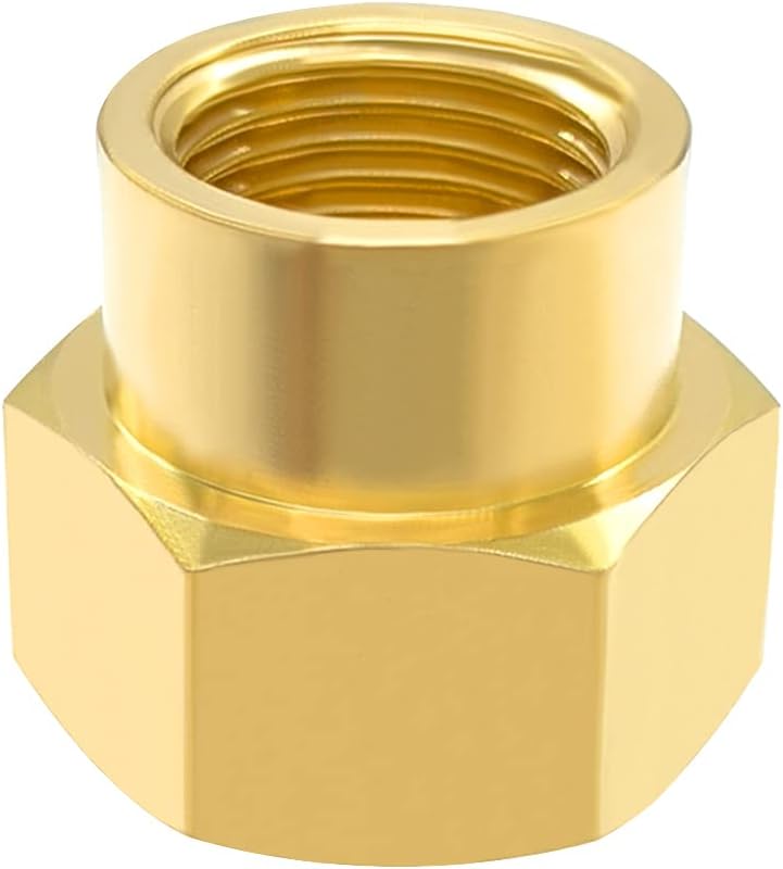 Hooshing 2PCS Brass Reducer Pipe Fitting 3/4" NPT Female to 1/2" NPT Female Thread Reducing Coupling Adapter