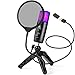 Micrófono Condensador USB+Tipo C, Micrófono de Computadora RGB con Filtro Pop y Trípode Adecuado para Windows, Mac OS, Linux, PC, Micrófono Multifuncional para Podcasts, Videoblog, Gaming, Streaming