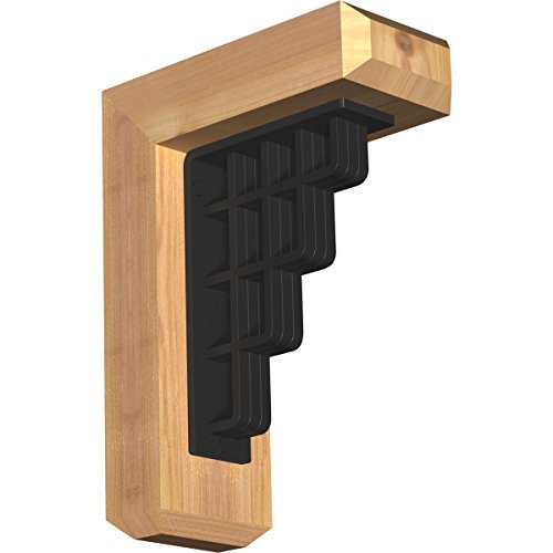 3 1/2"W x 9 1/2"D x 12"H Diane Craftsman Ironcrest Smooth Bracket, Western Red Cedar (2"W x 5 1/2"D x 8"H Iron Bracket)