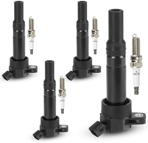 4 Pack Coil On Plug Set 4 Genuine Ignition Coils (UF651) & 4 Spark Plugs (9723) Kit For Hyundai Elantra, Kia Soul & More Ignition Coil And Spark Plug Set - Foto 4