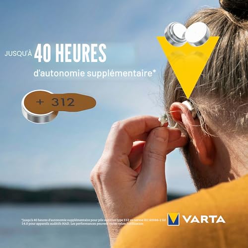 VARTA Piles auditives type 312, brun, lot de 60, Power on Demand batteries pour Amplificateur Appareil Auditif, pour Aide Auditive, Made in Germany [Exclusif sur Amazon] – vue 9