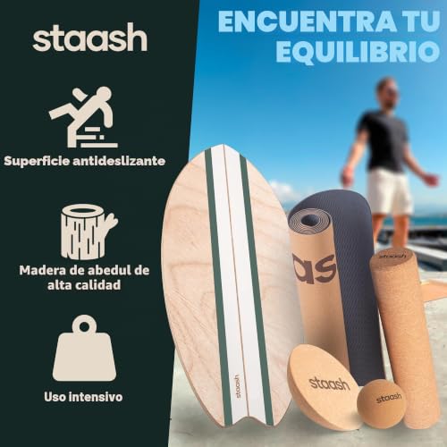 Miniatura 5 de Staash Sup Balance Board Kit Free Videos Tabla De Equilibrio Para Fitness, Yoga Surf Verde