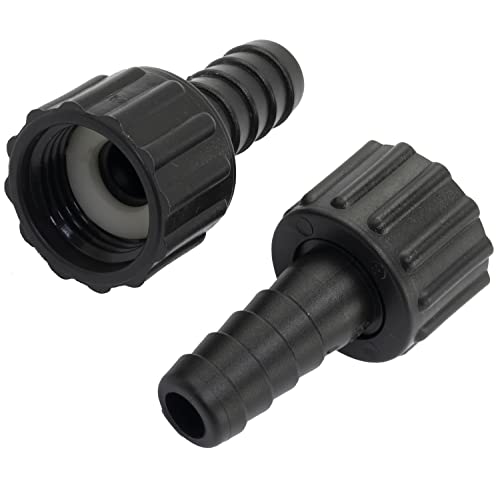 AERZETIX - C63566-2er-Satz geraden Schlauchanschlüssen weiblich 1/2'' x 13 mm mit Mutter - innengewinde - Adapter für bewässerungssysteme bewässerungspumpe - Kunststoff - schwarz