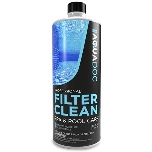 Hot Tub Filter Cleaner Soak, Pool Filter Cleaner & Pool Cartridge Cleaner - Spa Filter Cleaner Soak & Spa Filter Cleaning Solution for HotTub Cartridges. Easy to Use Filter Degreaser | AquaDoc 32oz