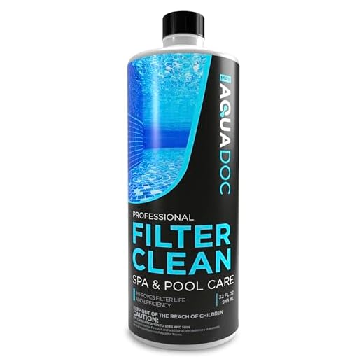 Hot Tub Filter Cleaner Soak, Pool Filter Cleaner & Pool Cartridge Cleaner - Spa Filter Cleaner Soak & Spa Filter Cleaning Solution for HotTub Cartridges. Easy to Use Filter Degreaser | AquaDoc 32oz