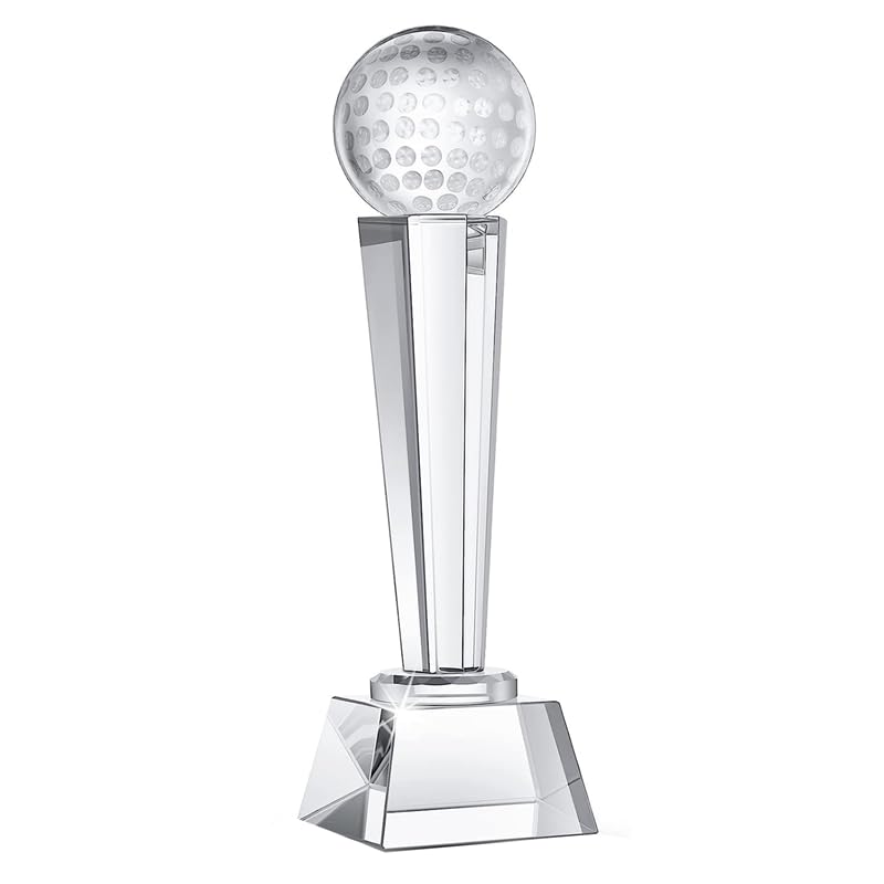 Trofeo de golf de cristal de 9 x 2.8 pulgadas para adultos y niños, decoración de escritorio
