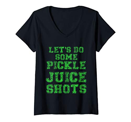 Womens Pickle Juice Shot V-Neck T-Shirt