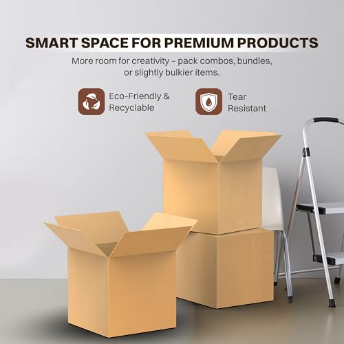 Image of BonKaso 3 Ply Brown Corrugated Packaging Packaging Box Size:8x8x8 inch, Pack of 50