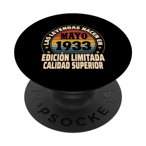 Edición Limitada Mayo 1933 - Cumpleaños 91 Años PopSockets PopGrip Intercambiable
