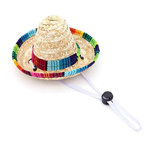Lustiger Hund Sombrero Hut, Verstellbare Chihuahua Cosplay Cap, mexikanisches Party-Kostüm, Kleidung Dekoration für Haustier Hunde Geburtstag Weihnachten und Halloween
