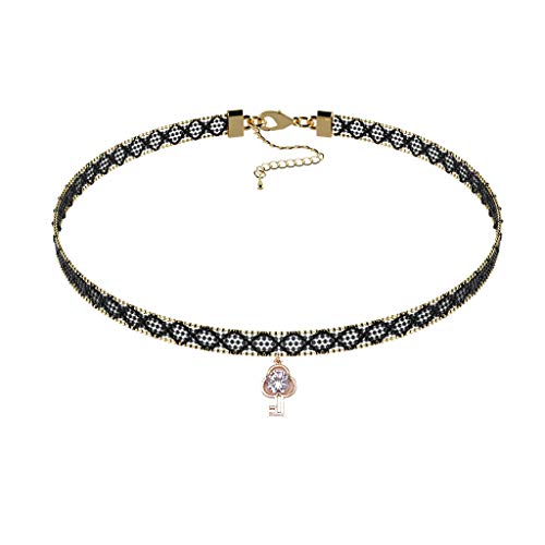 DORAFO Black Chokers Necklace, Lace Collar Choker Necklace Dainty with Butterfly Pendant