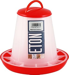 Shorefields Eton Plastic Red & White Poultry Feeder 1kg, 3kg, 6kg, 10kg (1kg)
