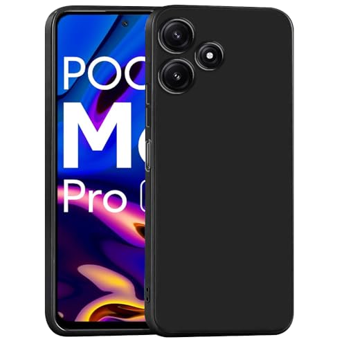 Image of Back Cover for Mi Redmi 12 5G / Poco M6 Plus 5G /M6 Pro 5G | Full Camera Protection | Premium Liquid Silicon Case | Flexible Bumper Case for Mi Redmi 12 5G / Poco M6 Plus 5G / M6 Pro 5G(Black)