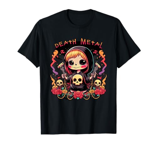 Death Metal Pastel Goth Anime Kawaii Emo Girl Camiseta