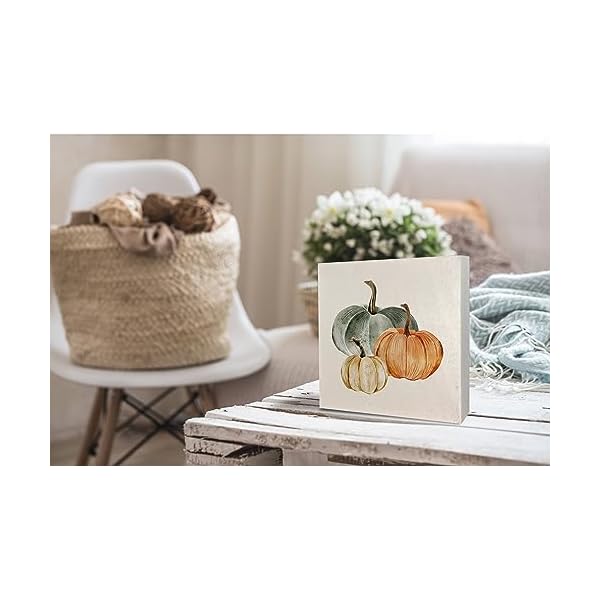   KEUSPI-Fall-Pumpkin-deocr-fall-bathroom-decor-fall-signs-for-home-decor-Wood-Sign-PlaqueFall-Signs-fall-pumpkin-decor-fall-home-decor-indoor-bathroom-fall-decor-orange2-5x5inch
