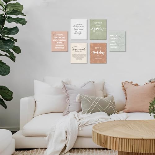 Image of CHDITB Inspirational Canvas Wall Art, You Are Doing Best Wall Decor, Botanical Floral Line Art Poster,Positive Teamwork Affirmation Framed Posters For Office Women Bedroom Living Room Decor 8 inchX10 inch